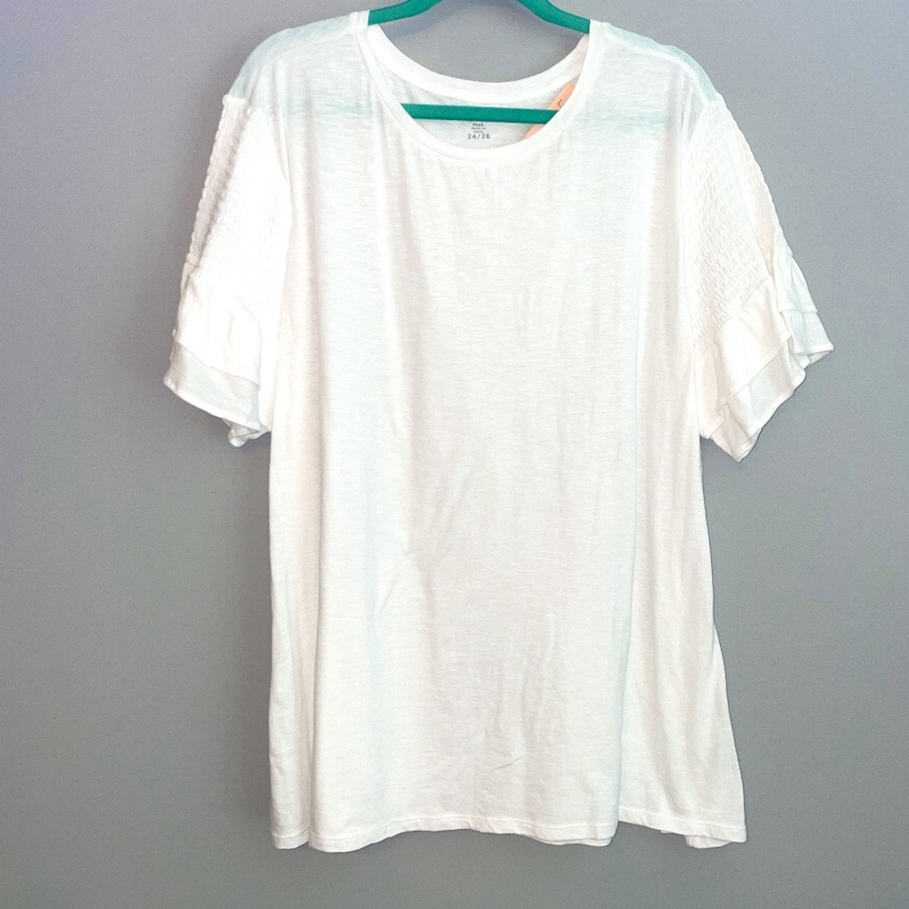 NWT Loft Smocked Sleeve Vintage Soft Tee Size 4X - 24/26 - Picture 3 of 8